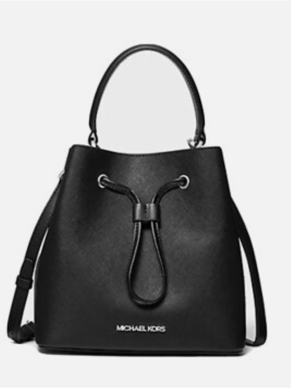 Michael Kors Suri Medium Bucket Bag Black Saffiano Leather Crossbody MK - Picture 3 of 14